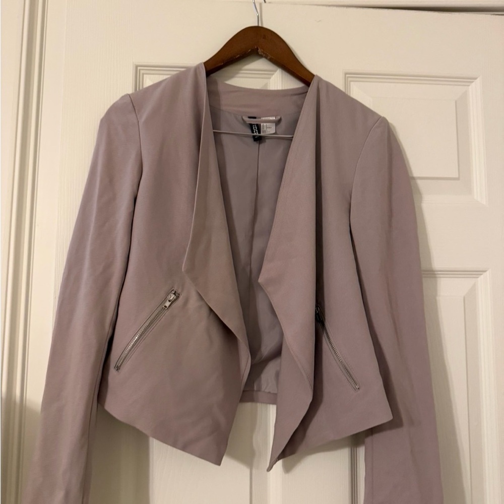 H&M Soft Pink Blazer with Zippered Pockets